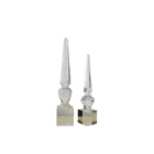 Clear Crystal Obelisks for Table Decoration Cutting Crystal Pyramid Tower Art Craft