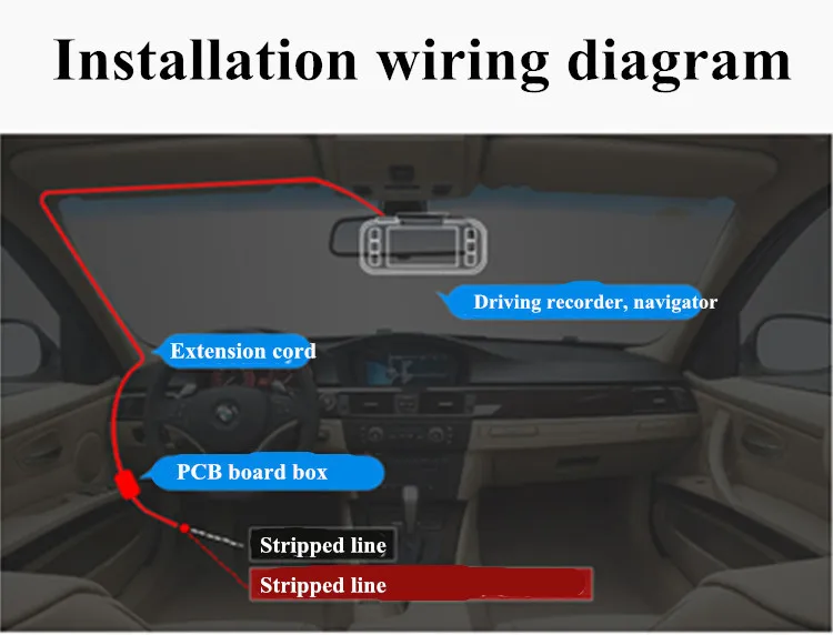 10ft (10ft) Car Power Inverter 12V to 5V Converter Mini USB Hardwire for Dash Cam