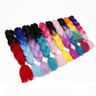 Aliexpress Hot selling Jumbo Ombre Braiding Hair Wholesale 100g African Crochet Braids Hair 24 inch Synthetic Hair Extensions