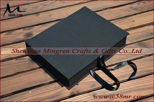 Ribbon Fabric Linen Photo Album Storage Gift Box