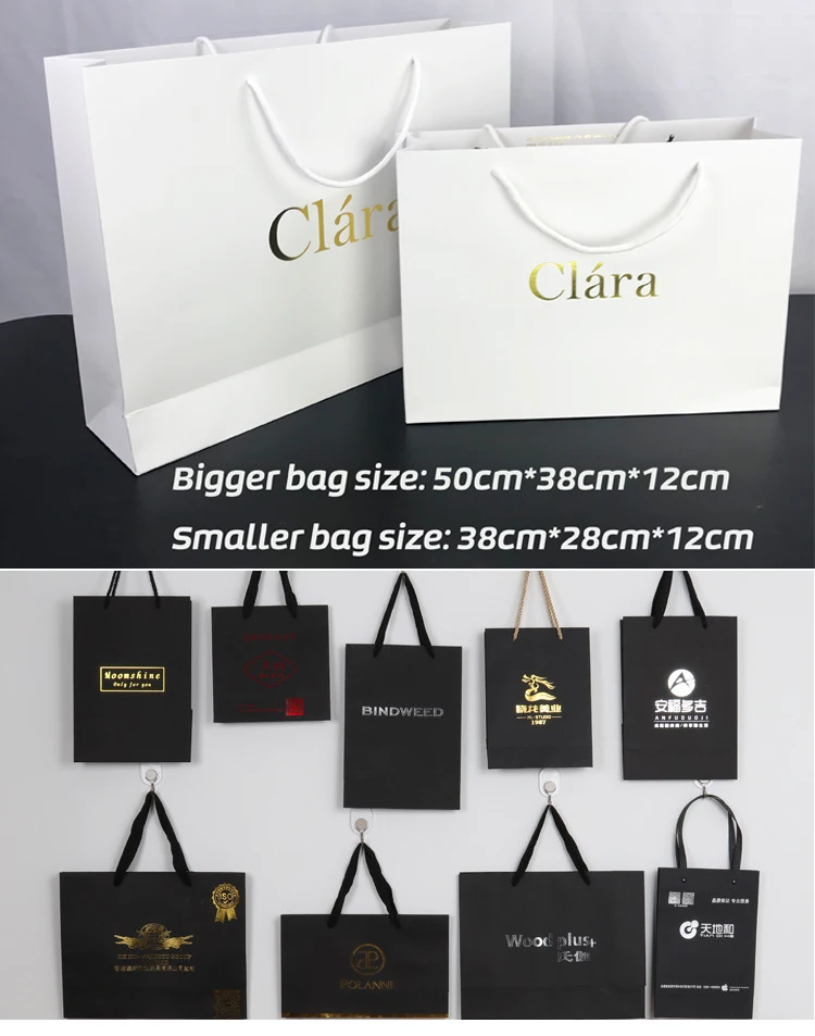 China Factory Your Own Logo Custom Gift Luxurious Shopping Brown White Kraft Paper Packing Bags