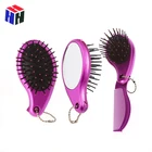 Wholesale Plastic Hair brush Pocket Mirror Folding Comb With Mirror