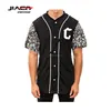 black and camo sleeve baseball jersey sublimation print 100 % polyester team baseball jersey shirt