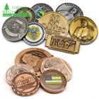 China craft supplier custom metal stamping black painted airline logo military challenge coins