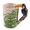 Promotion factory direct sell bird shaped handle ceramic mug animal 3d