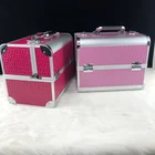 Abs Waterproof ABS/PC Aluminum Make Up Storage Case Pink Beauty Case Cosmetic Case For Lady