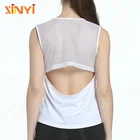 Ladies Wholesale Fitness Gym Wear Open Back Tank Top Mesh Light Breathable Sports Vest