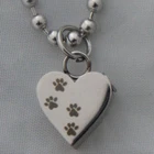 MKY Paw Print Urn Jewelry Male Neck Pendant