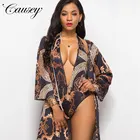 RLYY05 Wholesale AliExpress Fashion Detachable Printed Beach Cover Up And Split Swimsuit Bikini
