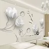 Black Photo Wallpaper for Walls 3D Soft Silk Murals Modern Abstract Wall Paper for Living Room Decor Painting