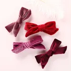 Solid Color Velvet Ribbon Covered Baby Hair Clips Multiple Colors Available