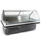 Commercial Curved Glass Door Deli Meat Display Fridge Meat Freezer Refrigerator For Supermarket