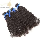 Wholesale human hair weft good product for hair salon Brazilian virgin remy cheap long curly hair weave