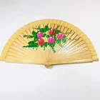 Double-Sided Lady Painting Hand Fan Wood Handle