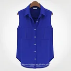 Women's Chinese Clothing/Garment Apparel Manufacturer Neck Design Front Bust Open Ladies Georgette Tops