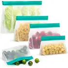 Reusable Sandwich Bags Extra Thick Leakproof Reusable Storage Bags FDA Grade ECO PEVA Reusable Snack Bags