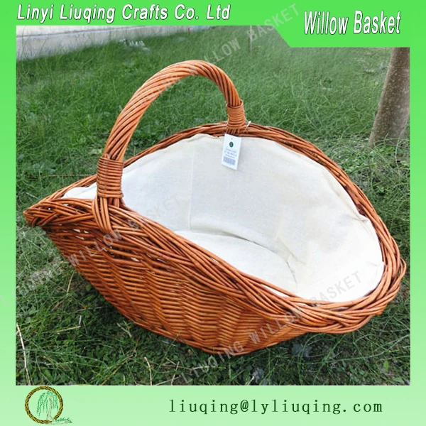 boat shaped willow basket/fruit picking baskets/large wicker
