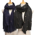 Wholesale Fashion Acrylic Shawl Ladies Winter Black voile scarf