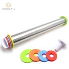 43cm Adjustable Stainless Steel Rolling Pins Dough Roller With 4 Removable Adjustable Thickness Rings