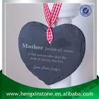 Handmade Personalised Laser Engrave Design 10*9*0.5cm Heart Shape Hanging Black Natural Slate Art Craft