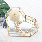 Gold polygonal heart vintage glass jewelry box display