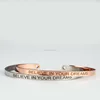 Personalized stainless steel engrave words bangle cuff BELIEVE IN YOUR DREAMS