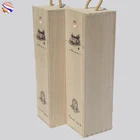 Natural Pine Wood Unfinished wooden crafts wine gift box with Slide Lids