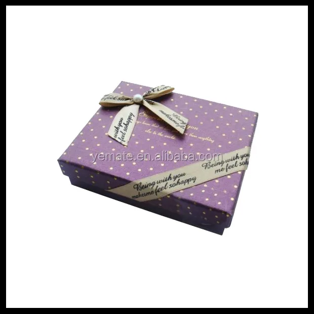 brooch gift packaging box with printed silk ribbon bowknot a