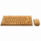 Customized bamboo wireless keyboard and mouse combo for desktop laptop PC Computer