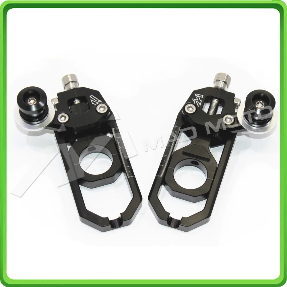 Motorcycle Chain Tensioner Adjuster with spool kit for Yamaha FZ1 2006 2007 2008 2009 2010 2011 2012 2013 2014 2015 Black (2)