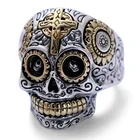 Engagement Male Silver Men Rings 925 Sterling Silver Men Male Skull Jewelry Skull Head Biker Skull Ring for Man