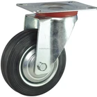 Industrial swivel rubber 150mm solid rubber dolly wheels