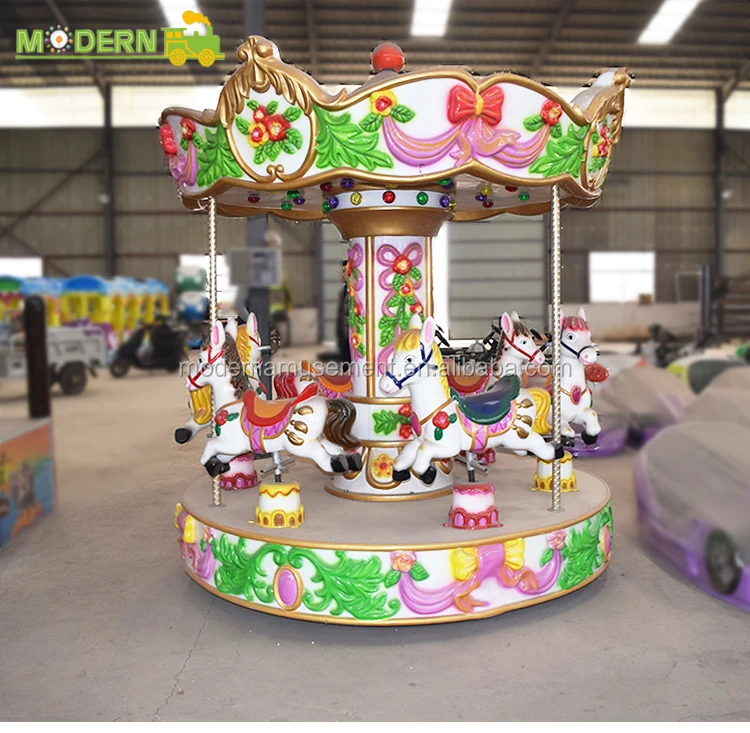 Attraction amusement park rides electric small merry go round mini carousel horse