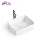 Factory Price Popular Rectangular Hand Wash Bathroom Sink Ceramic Wash Basin