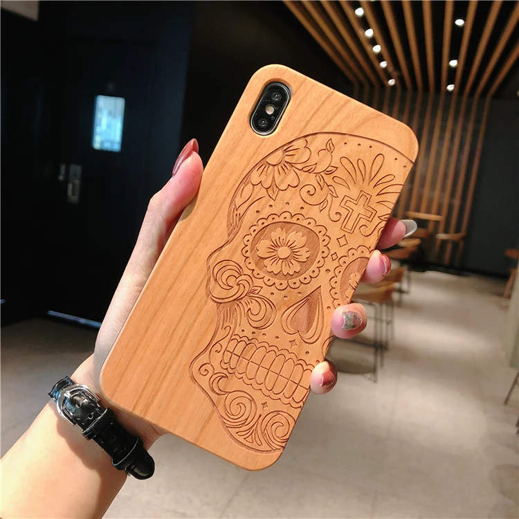 Custom Real Wood Cell Phone Case For Iphone Samsung Laser Engraving