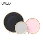 Rose gold charger pink charger porcelain royal dinnerware set plates in Wedding