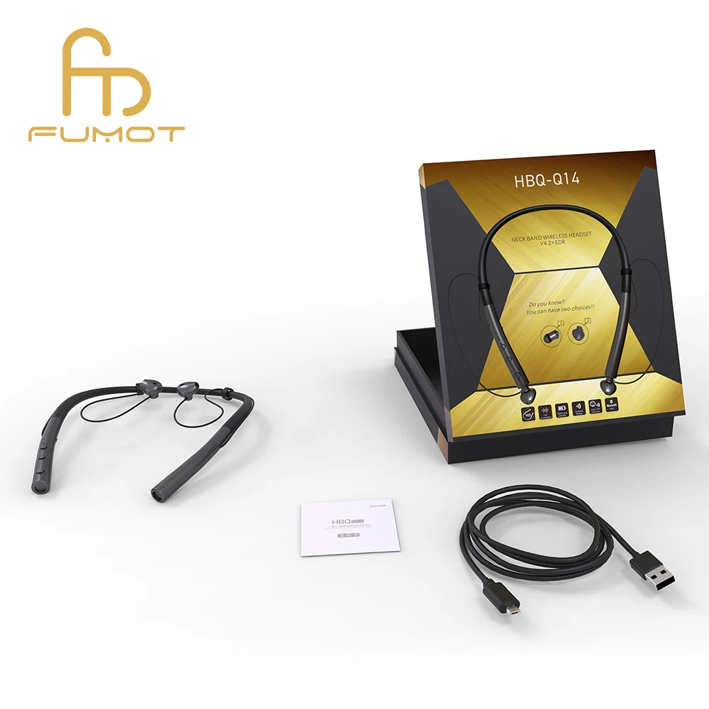 Q14 BT Headphones Wireless Neckband Headset Stereo Earbuds Sports Earphone Noise Cancelling - ANKUX.COM
