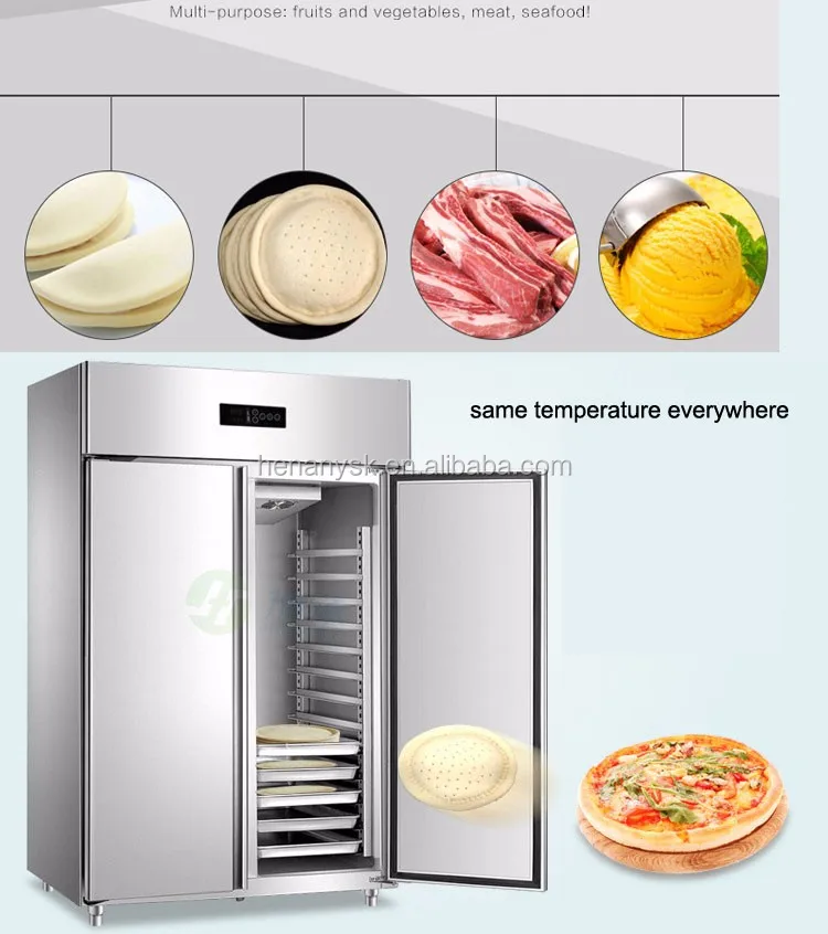 -18~-22 Luxury Stainless Steel Commercial Refrigerator Kitchen Fan Cooling Tray Cabinet Industrial Freezer