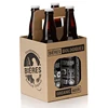 kraft corrugated cardboard 4 pack bottle box beer wine carriers