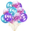 15 Pcs Mermaid latex Balloons with Confetti for Party Supplies Graduation Wedding Baby Shower Birthday Decorations with Ribbon
