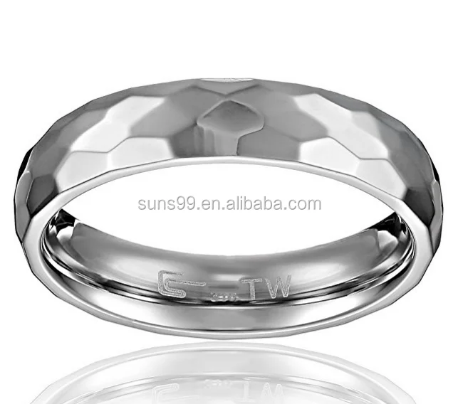 Men's Stainless Steel 5mm Hammered Plain Wedding Band.png