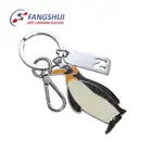 Wholesale gift animal penguin keyring hard enamel key ring for promotion