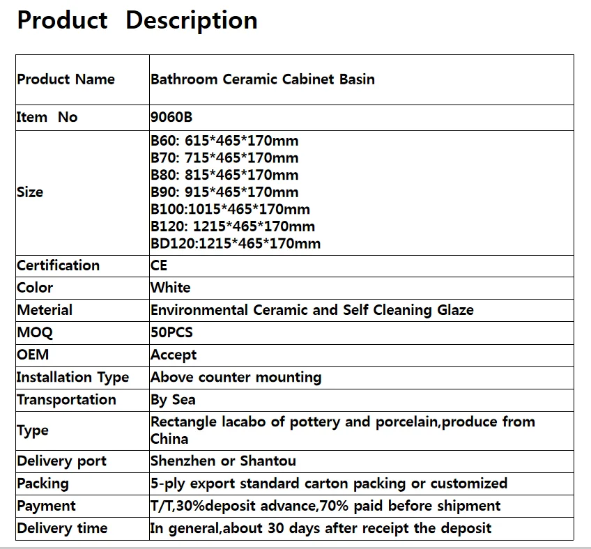 615mm Long Countertop Install Vanity cabinet wash hand basin