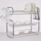 Manufacture Kitchen Storage Organizer Spice Stand Holder Rack Shelf Sink Metal Display 2 Tier Dish Rack
