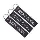 2019 Custom Promotional Gift fabric key tag/ embroidery keychain/embroidered keyring