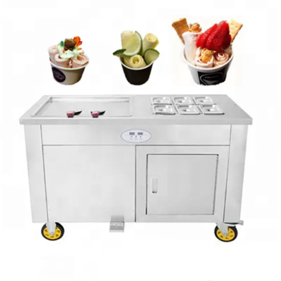 Mobile Fried Ice Cream Machine Rolling Rolls stir fry ice cream roll machine