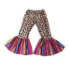 Cheetah Printed Kids Girls Icing Leggings Leopard Bell Bottoms Pants