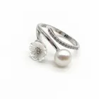 2019 fashion jewelry customized engagement sterling silver pearl ring settings