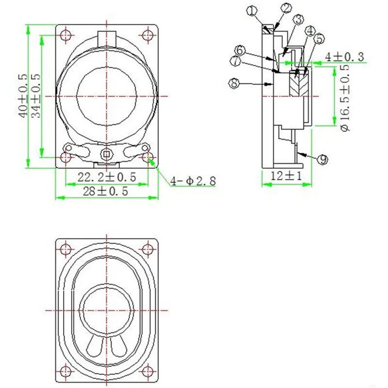 LS2840N-5-R8 28*40mm 8ohm 2w Laptop Monitor Loudspeaker 4V - ANKUX.COM