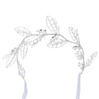 2019 Silver Leaf Bridal Headpiece Rhinestone Handmade Pearl Tiara Crowm Wedding Hair Accessories Jewelry Headband